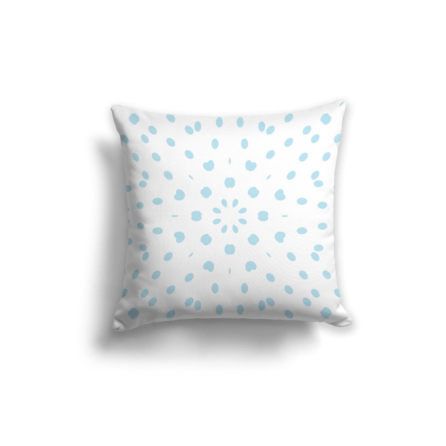 White Spun Polyester Throw Pillow with Light Blue Burst Pattern on Front | 26 x 26 inches
