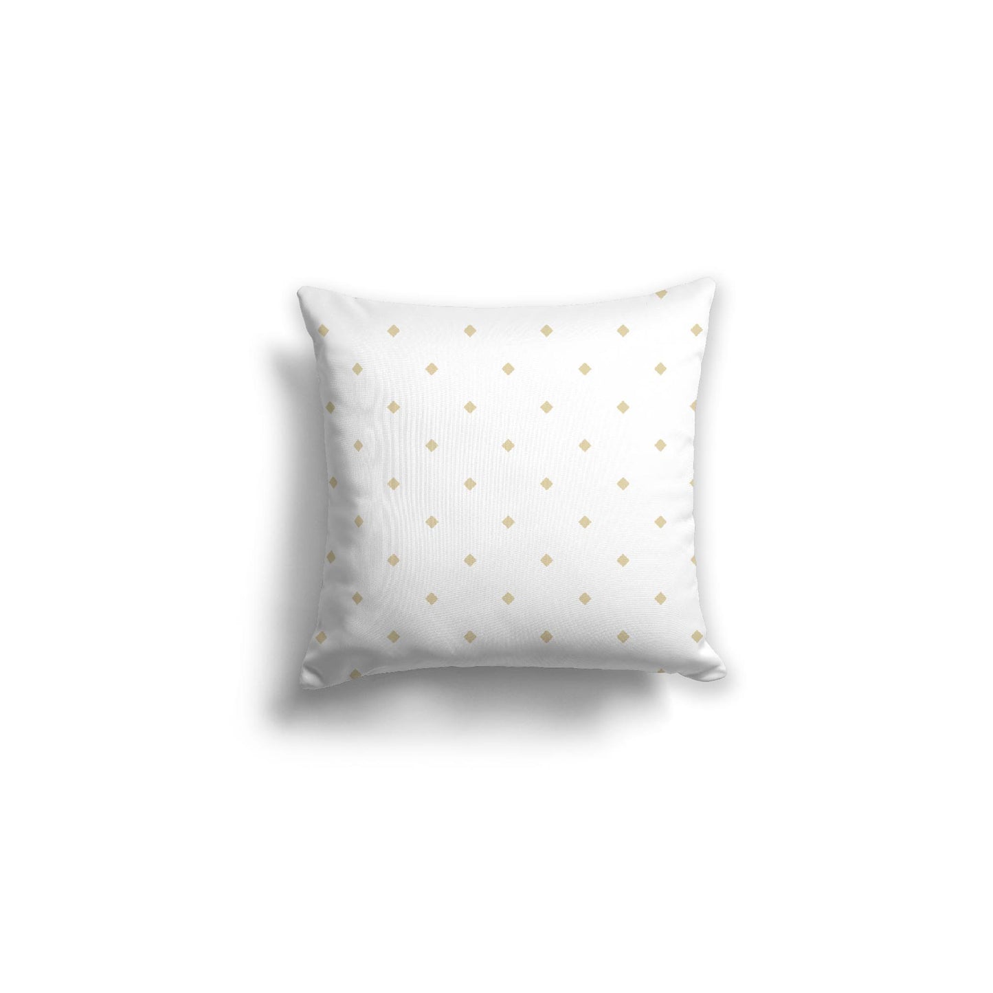 White Spun Polyester Throw Pillow with Desert Sand Diamonds on Front 16 x 16 inches / 41 x 41 cm