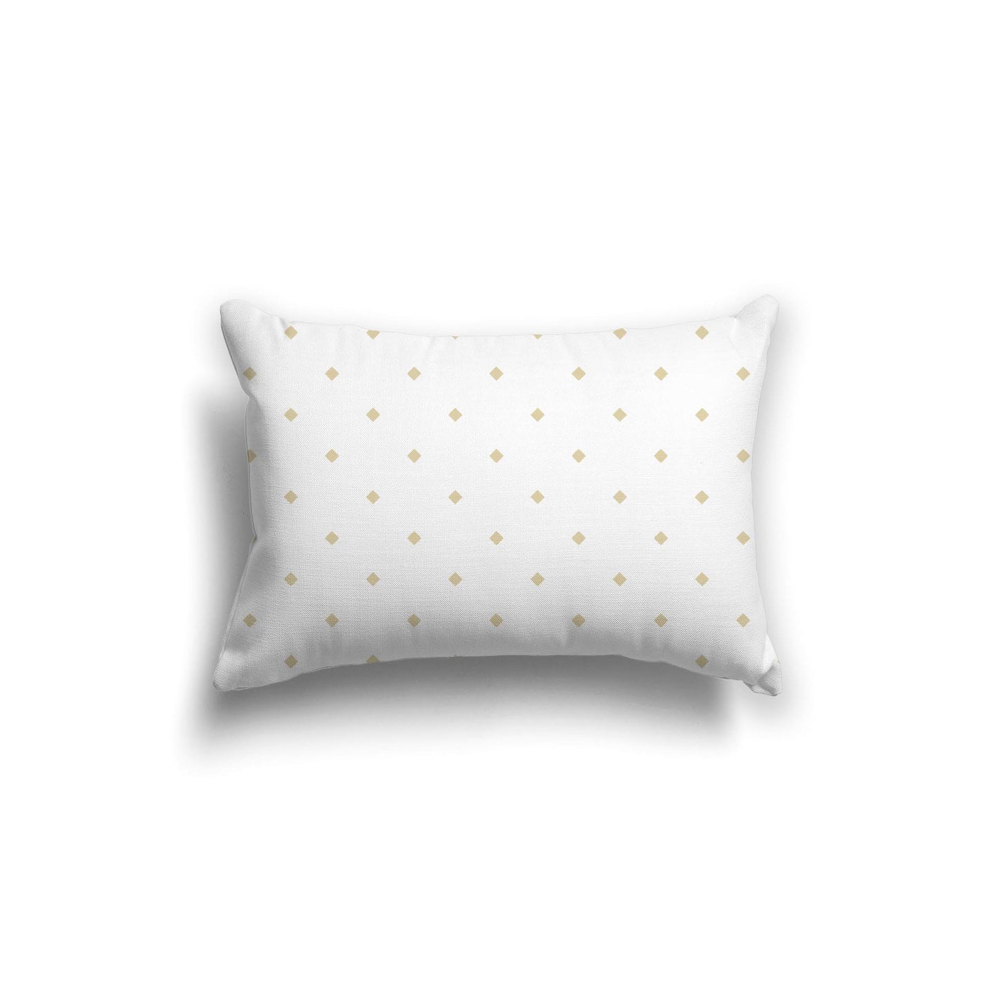 White Spun Polyester Throw Pillow with Desert Sand Diamonds on Front 20 x 14 inches / 51 x 36 cm