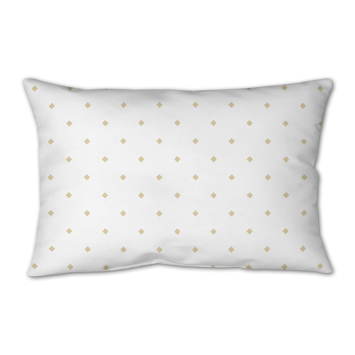 White Spun Polyester Throw Pillow with Desert Sand Diamonds on Front 25 x 18 inches / 63.5 x 66 cm