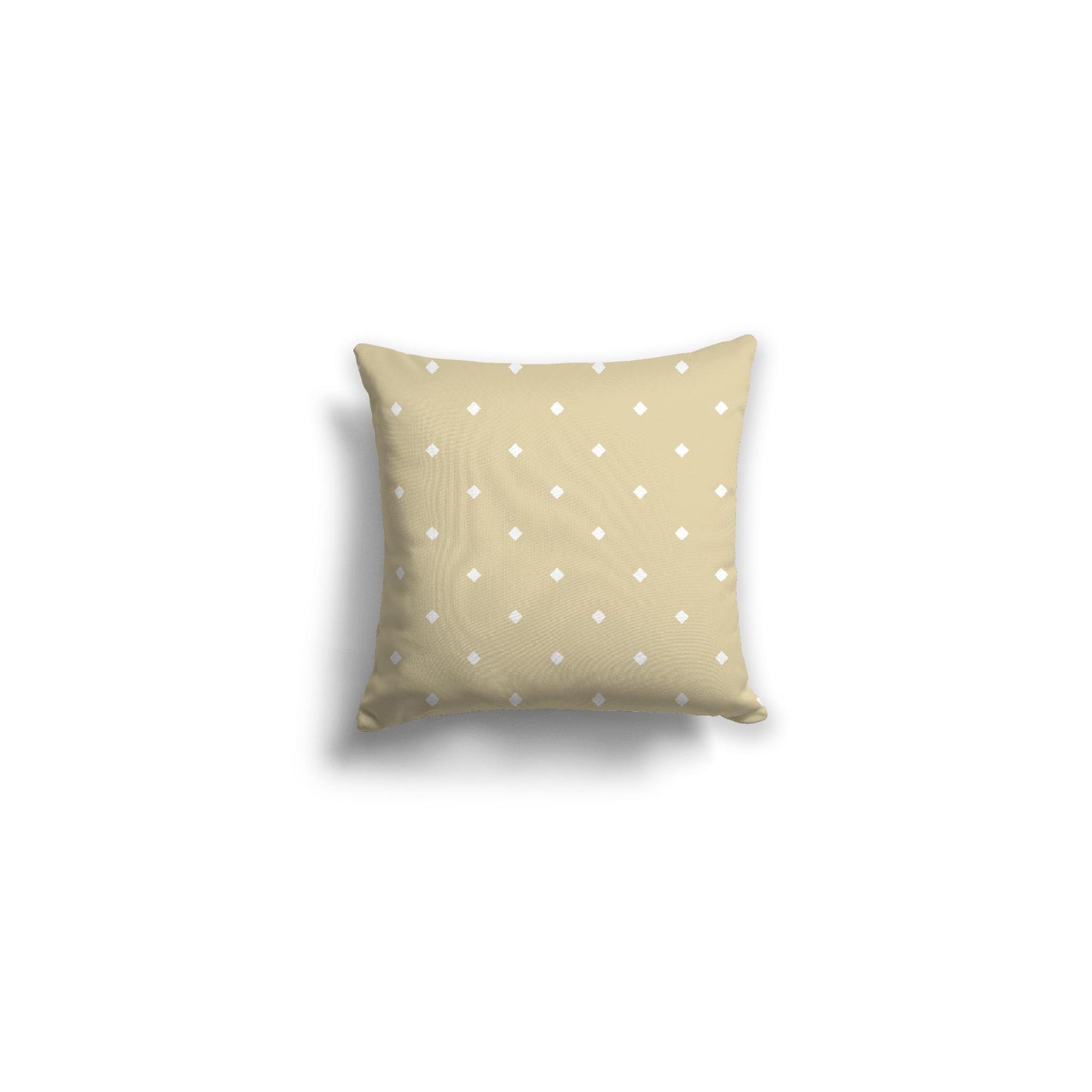 Desert Sand Spun Polyester Throw Pillow with White Diamonds on Front 14 x 14 inches / 36 x 36 cm