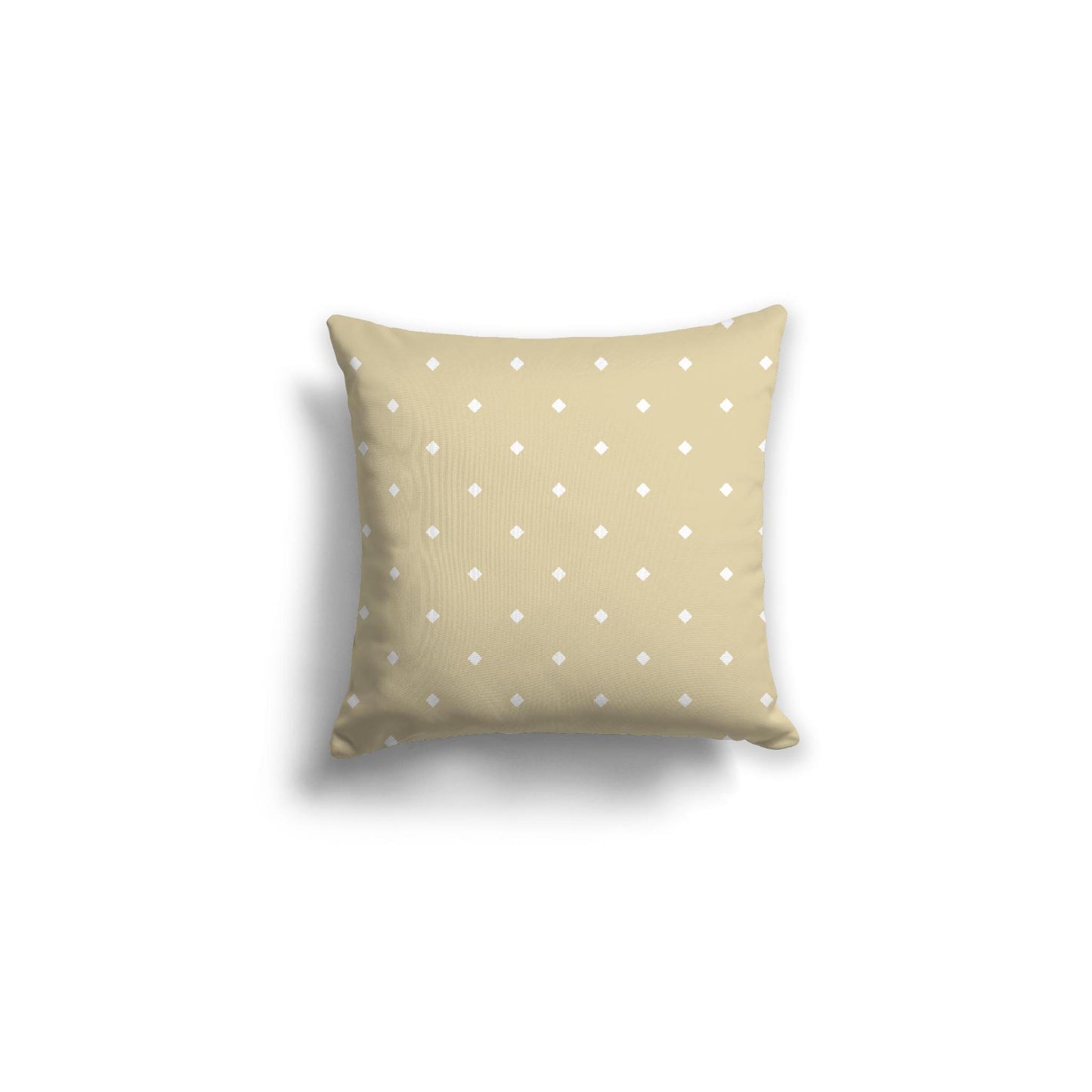 Desert Sand Spun Polyester Throw Pillow with White Diamonds on Front 16 x 16 inches / 41 x 41 cm