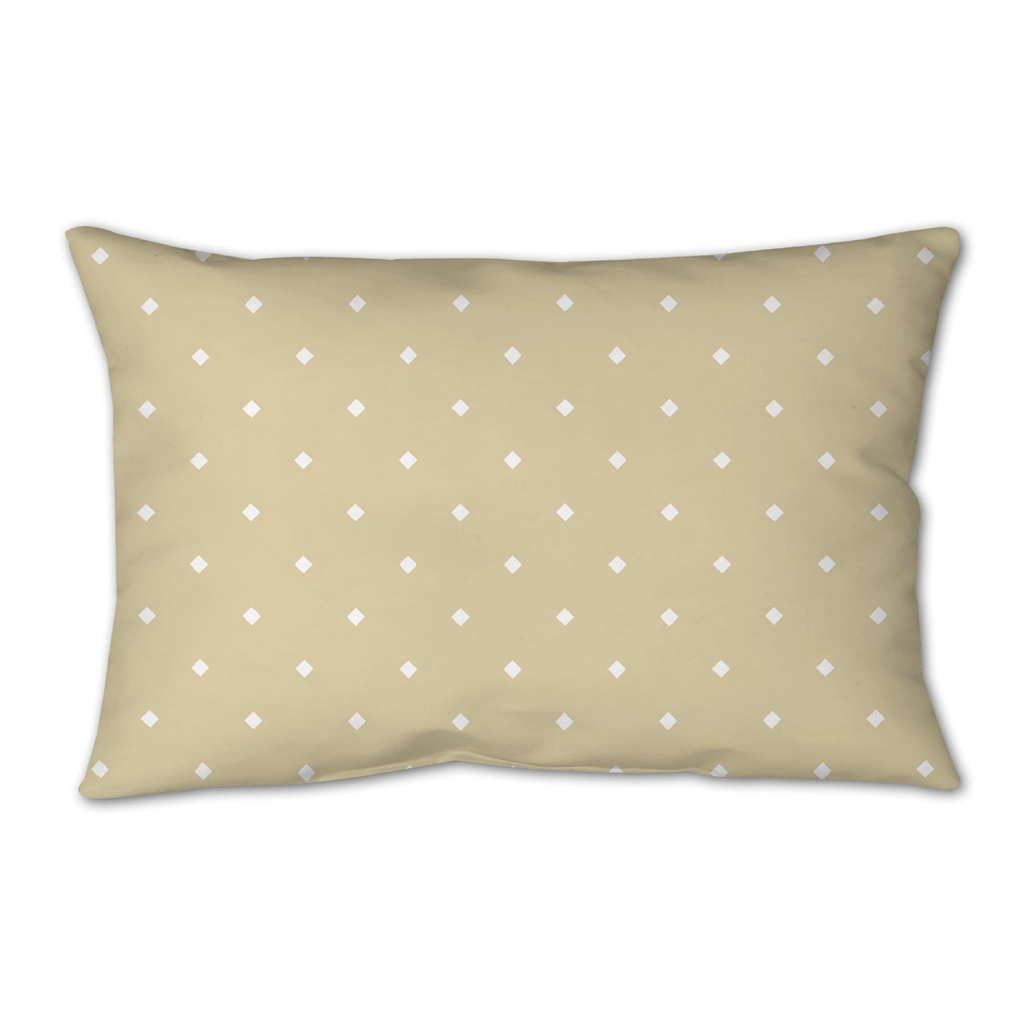 Desert Sand Spun Polyester Throw Pillow with White Diamonds on Front 25 x 18 inches / 63.5 x 66 cm