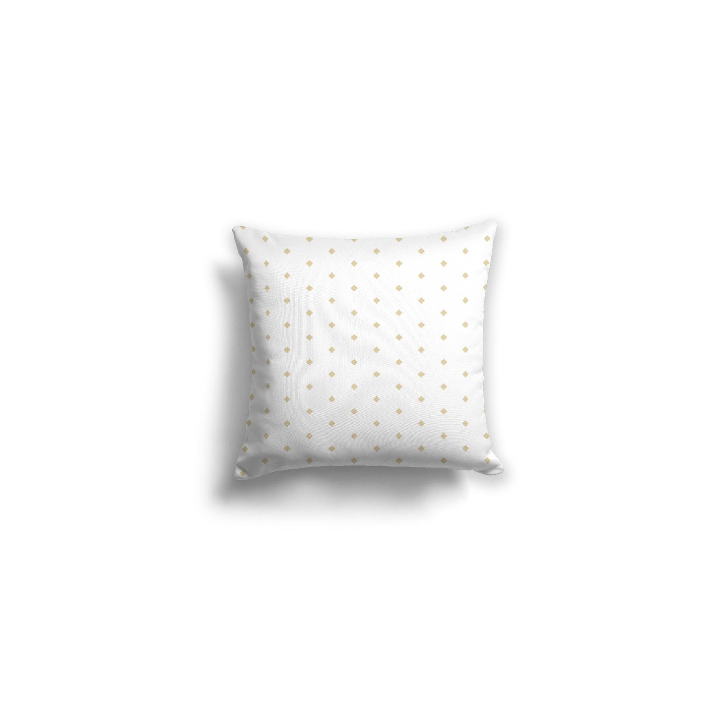 White Spun Polyester Throw Pillow with Fine Desert Sand Diamonds on Front 14 x 14 inches / 36 x 36 cm