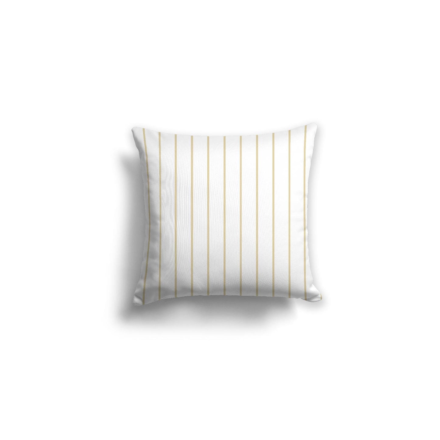 White Spun Polyester Throw Pillow with Fine Desert Sand Stripes on Front 16 x 16 inches / 41 x 41 cm