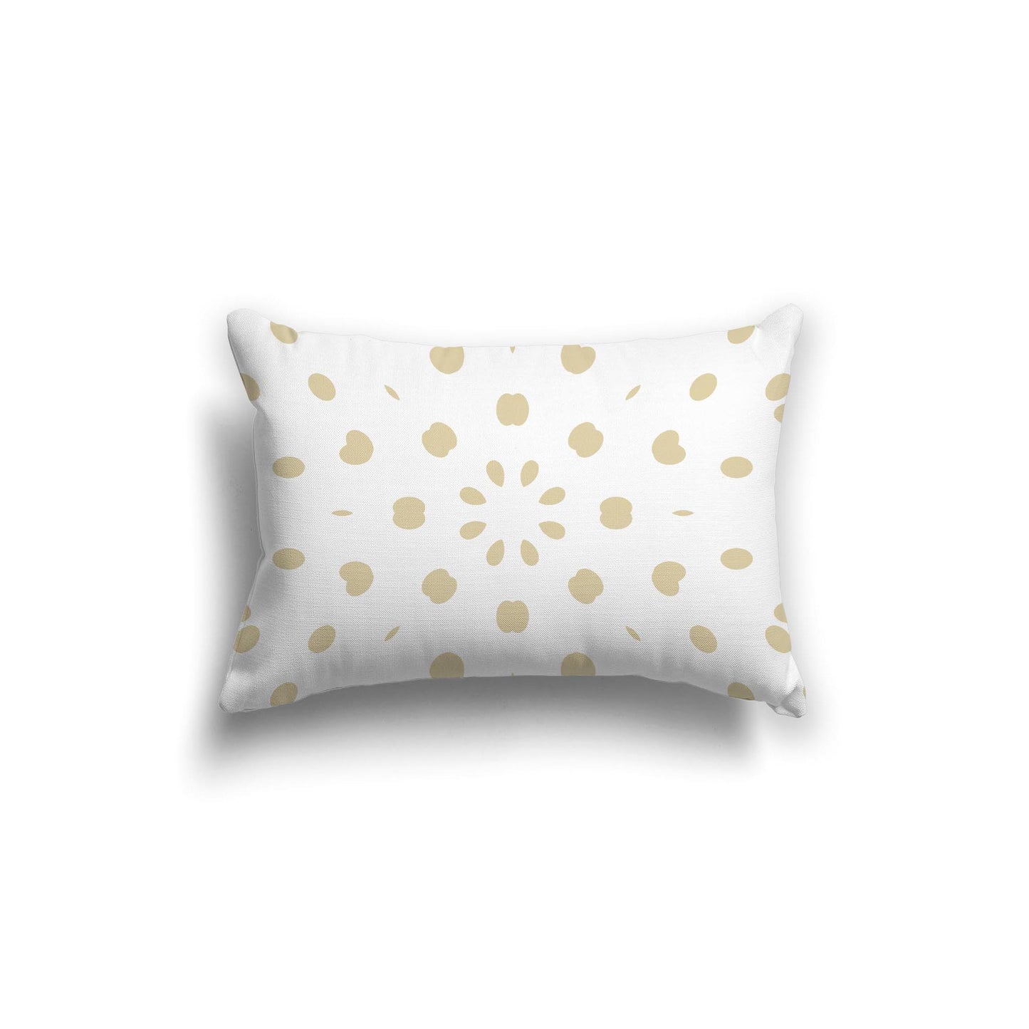 White Spun Polyester Throw Pillow with Desert Sand Burst Pattern on Front 20 x 14 inches / 51 x 36 cm
