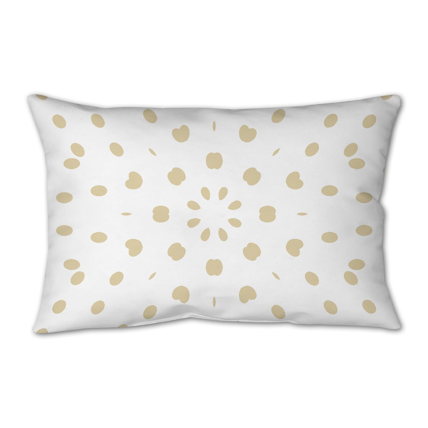 White Spun Polyester Throw Pillow with Desert Sand Burst Pattern on Front 25 x 18 inches / 63.5 x 66 cm