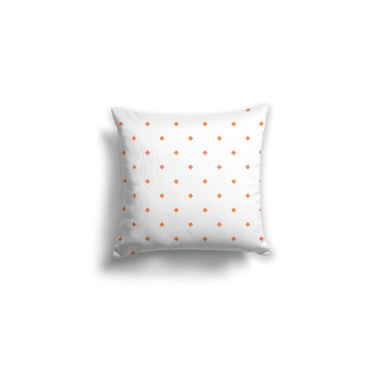 White Spun Polyester Throw Pillow with Light Orange Diamonds on Front 16 x 16 inches / 41 x 41 cm