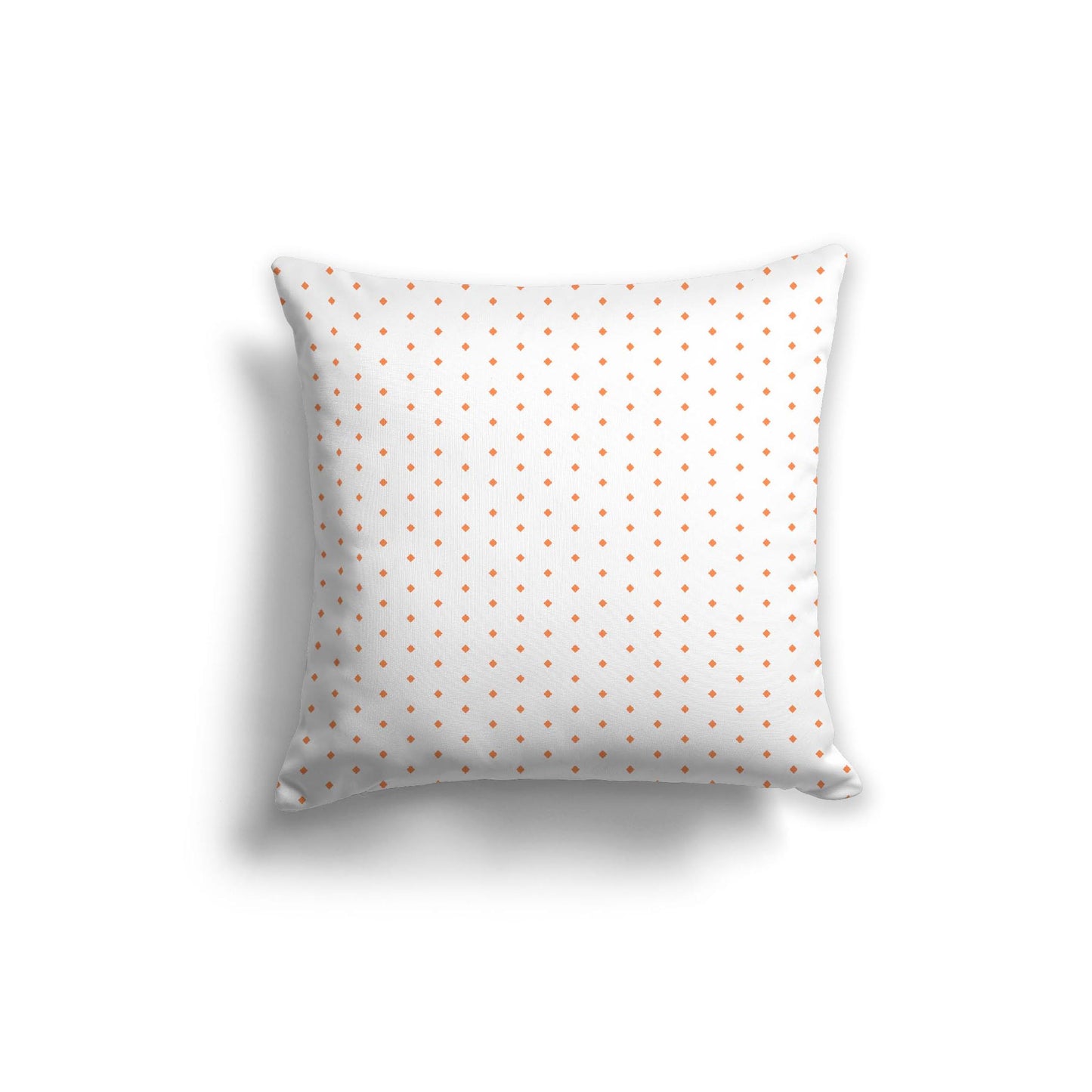 White Spun Polyester Throw Pillow with Fine Light Orange Diamonds on Front | 26 x 26 inches