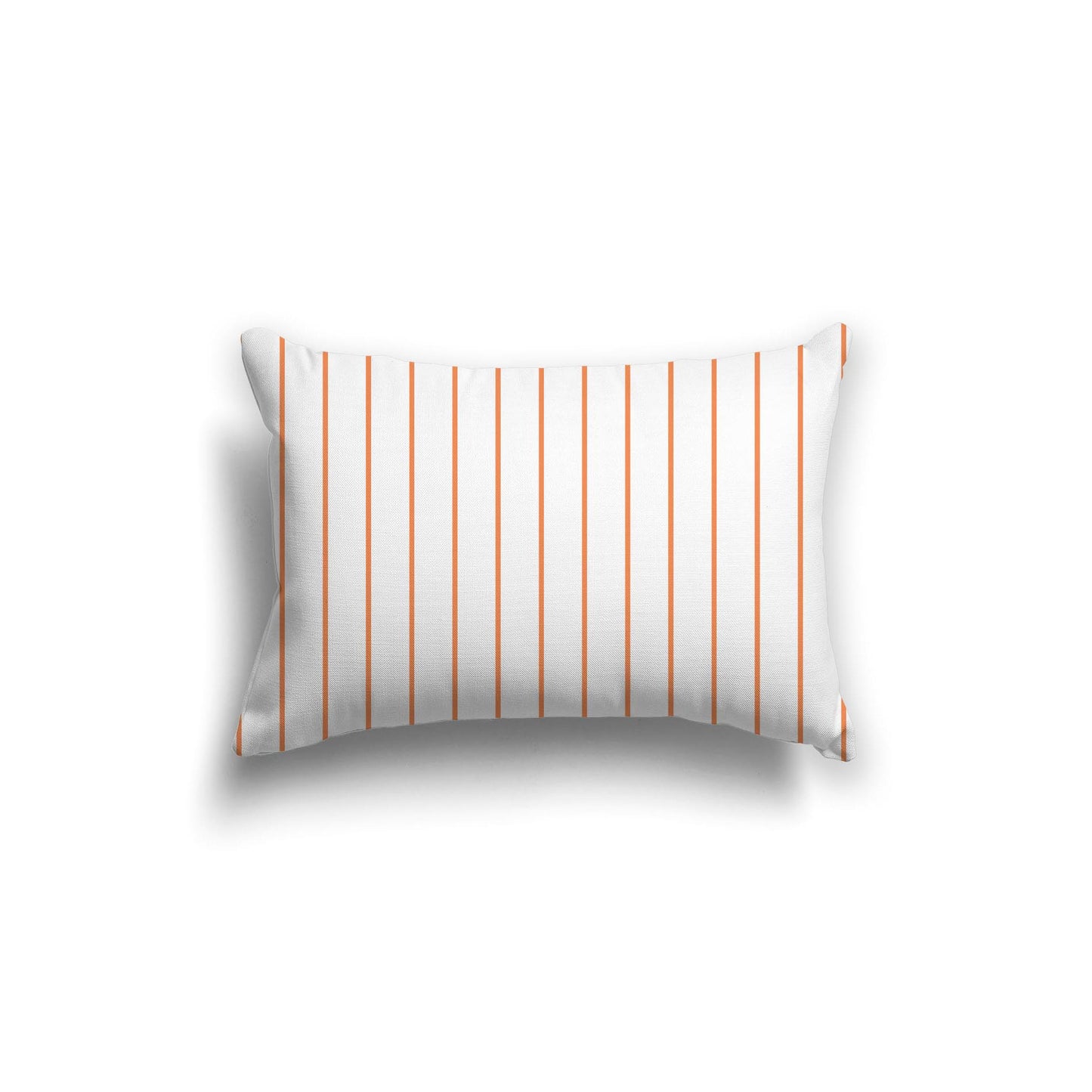White Spun Polyester Throw Pillow with Fine Light Orange Stripes on Front 20 x 14 inches / 51 x 36 cm