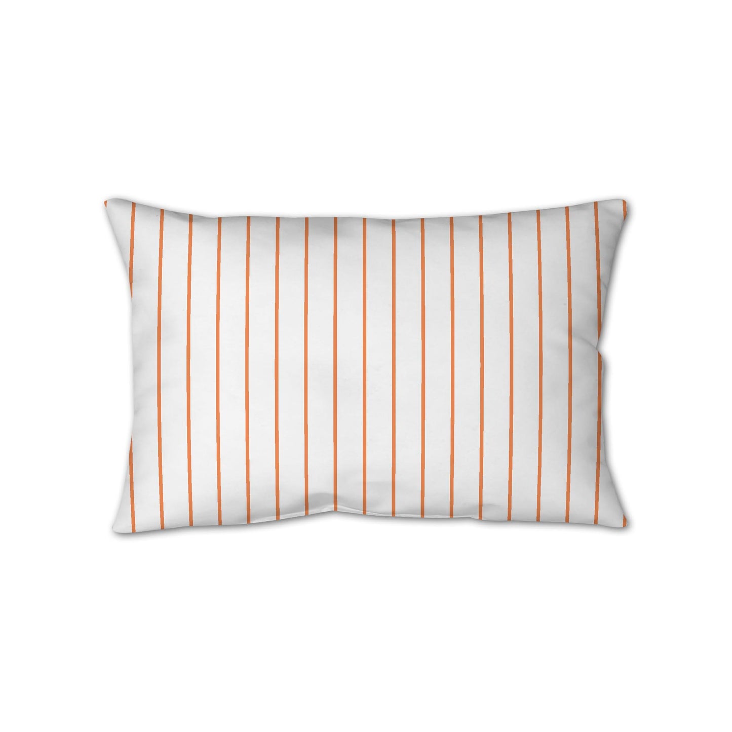 White Spun Polyester Throw Pillow with Fine Light Orange Stripes on Front 25 x 18 inches / 63.5 x 66 cm