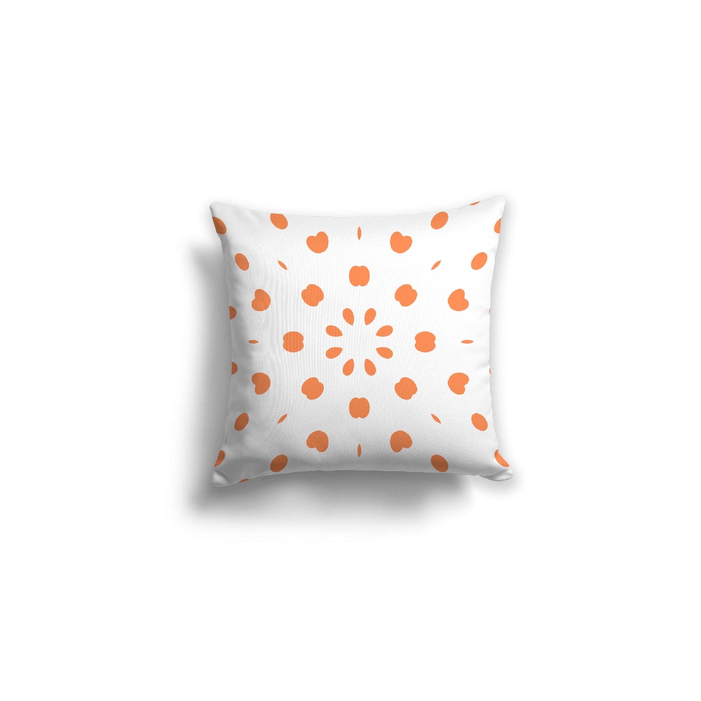 White Spun Polyester Throw Pillow with Light Orange Burst Pattern on Front 16 x 16 inches / 41 x 41 cm