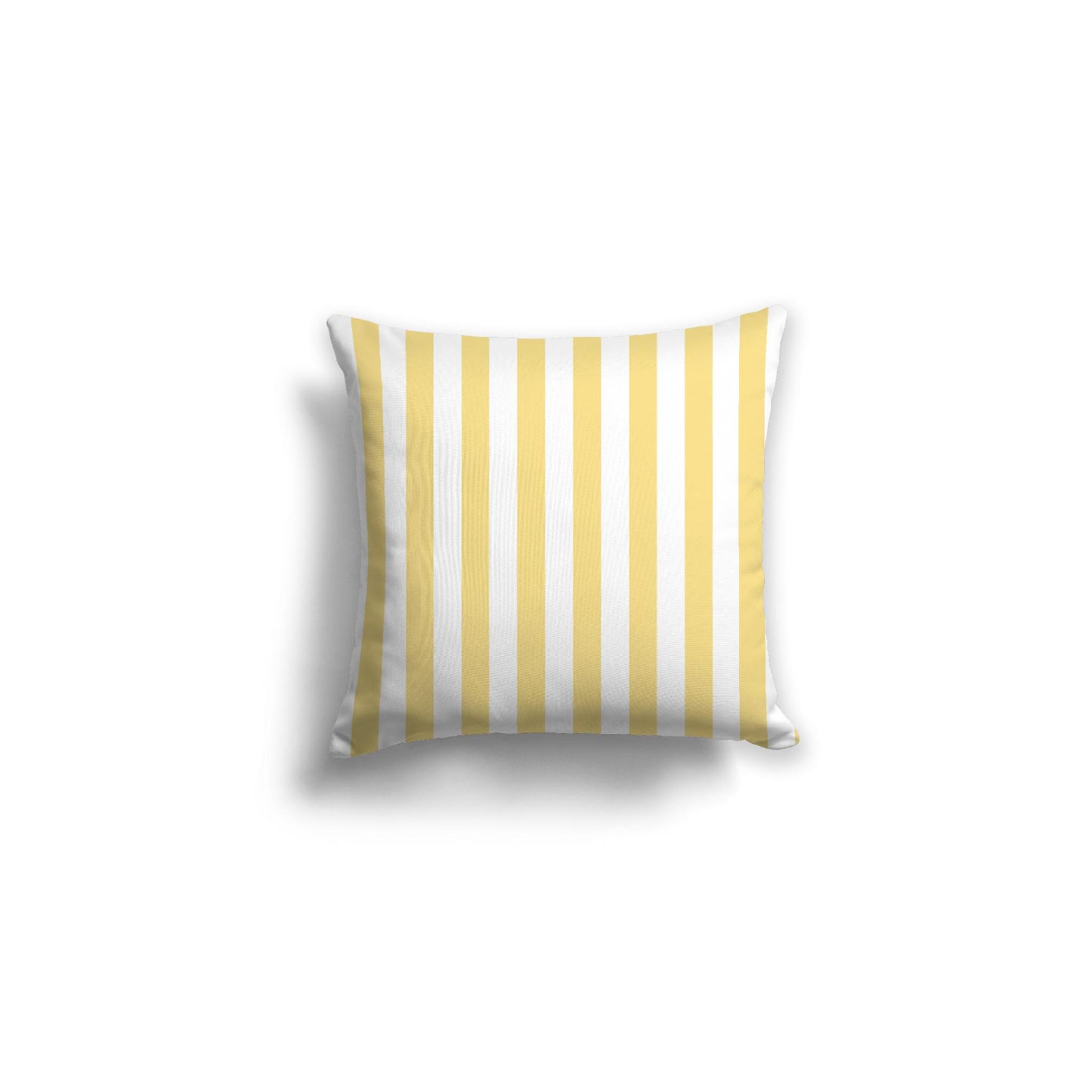White Spun Polyester Throw Pillow with Yellow Bars on Front 16 x 16 inches / 41 x 41 cm