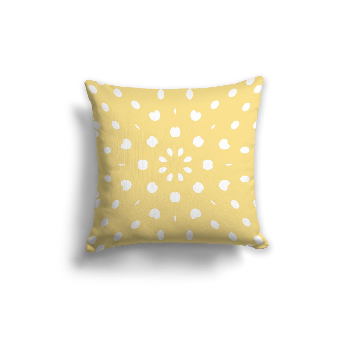 Yellow Spun Polyester Throw Pillow with White Burst Pattern on Front 20 x 20 inches / 51 x 51 cm