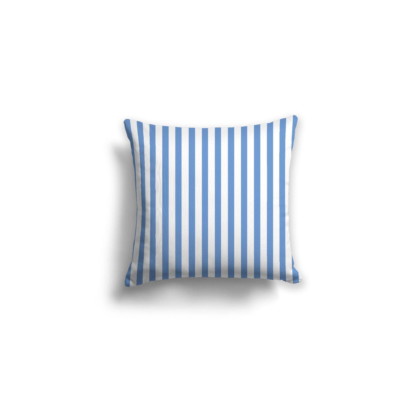 White Spun Polyester Throw Pillow with Thin Blue Bars on Front 16 x 16 inches / 41 x 41 cm