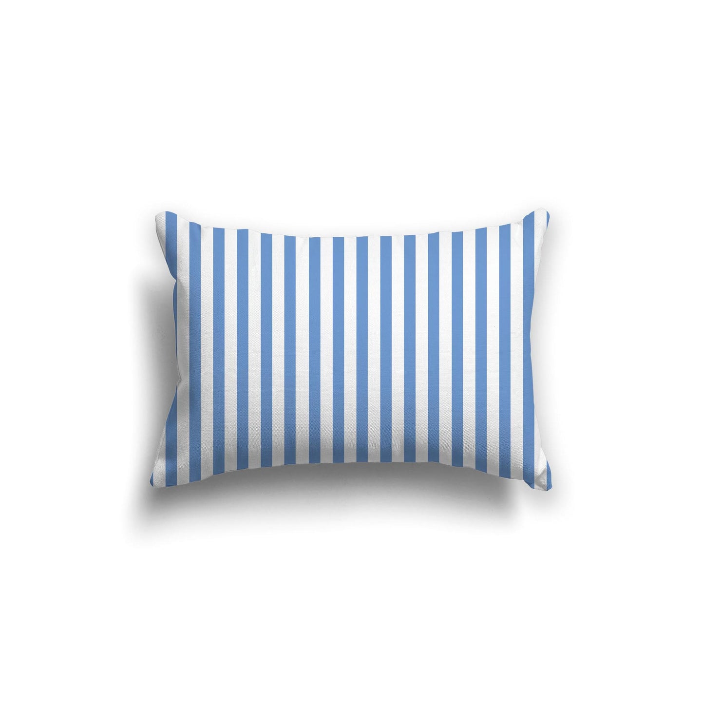 White Spun Polyester Throw Pillow with Thin Blue Bars on Front 20 x 14 inches / 51 x 36 cm