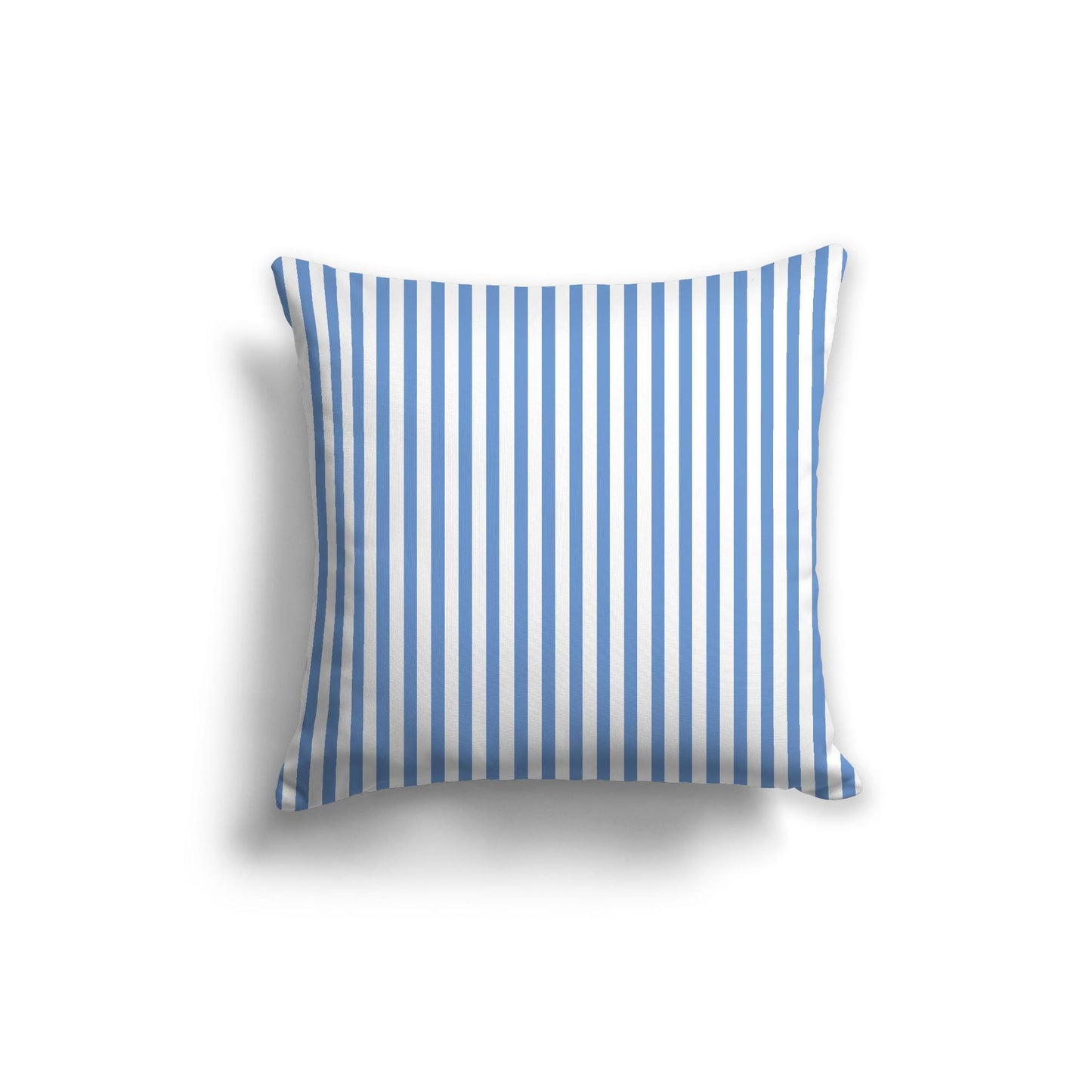 White Spun Polyester Throw Pillow with Thin Blue Bars on Front 26 x 26 inches / 66 x 66 cm