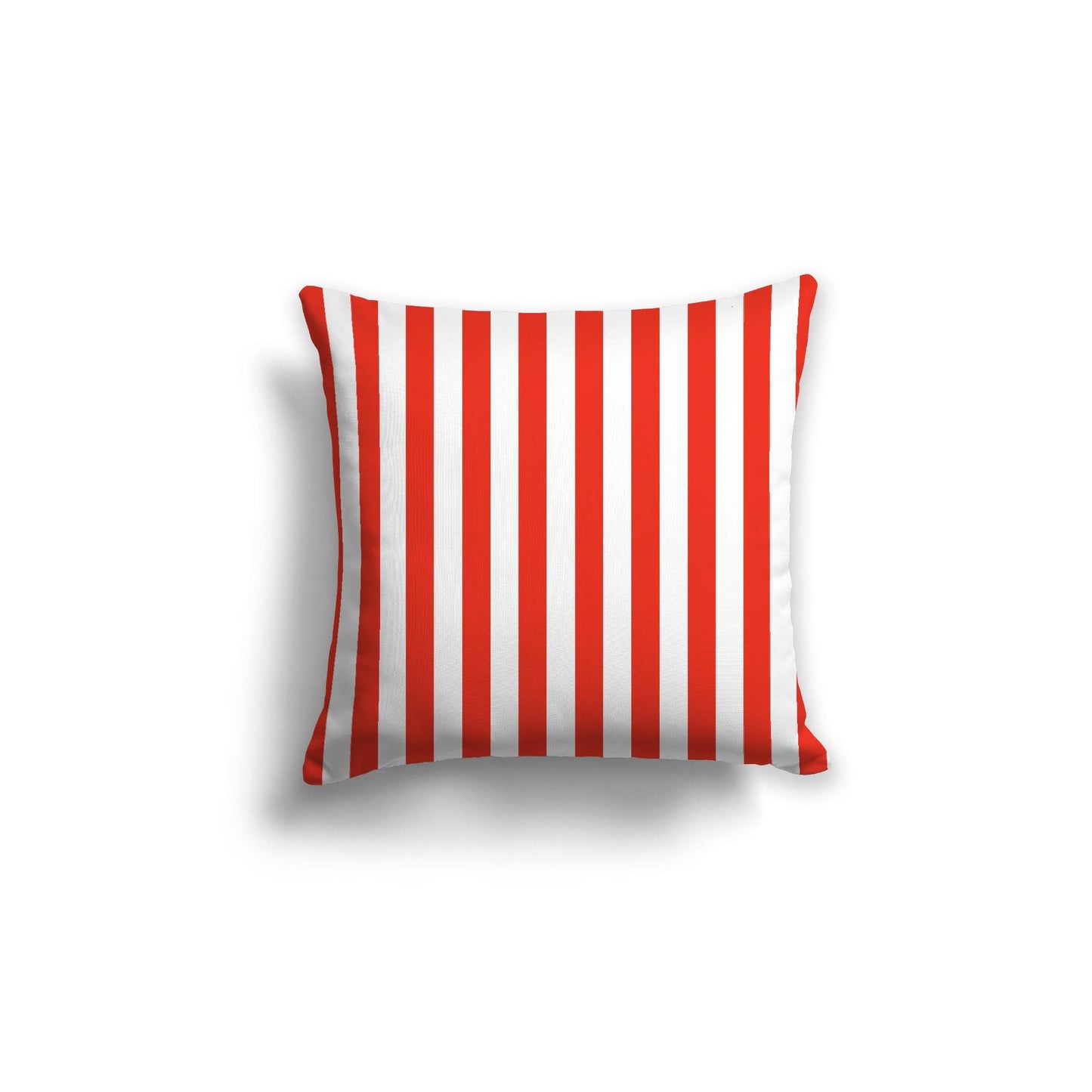 White Spun Polyester Throw Pillow with Red-Orange Bars on Front 18 x 18 inches / 46 x 46 cm