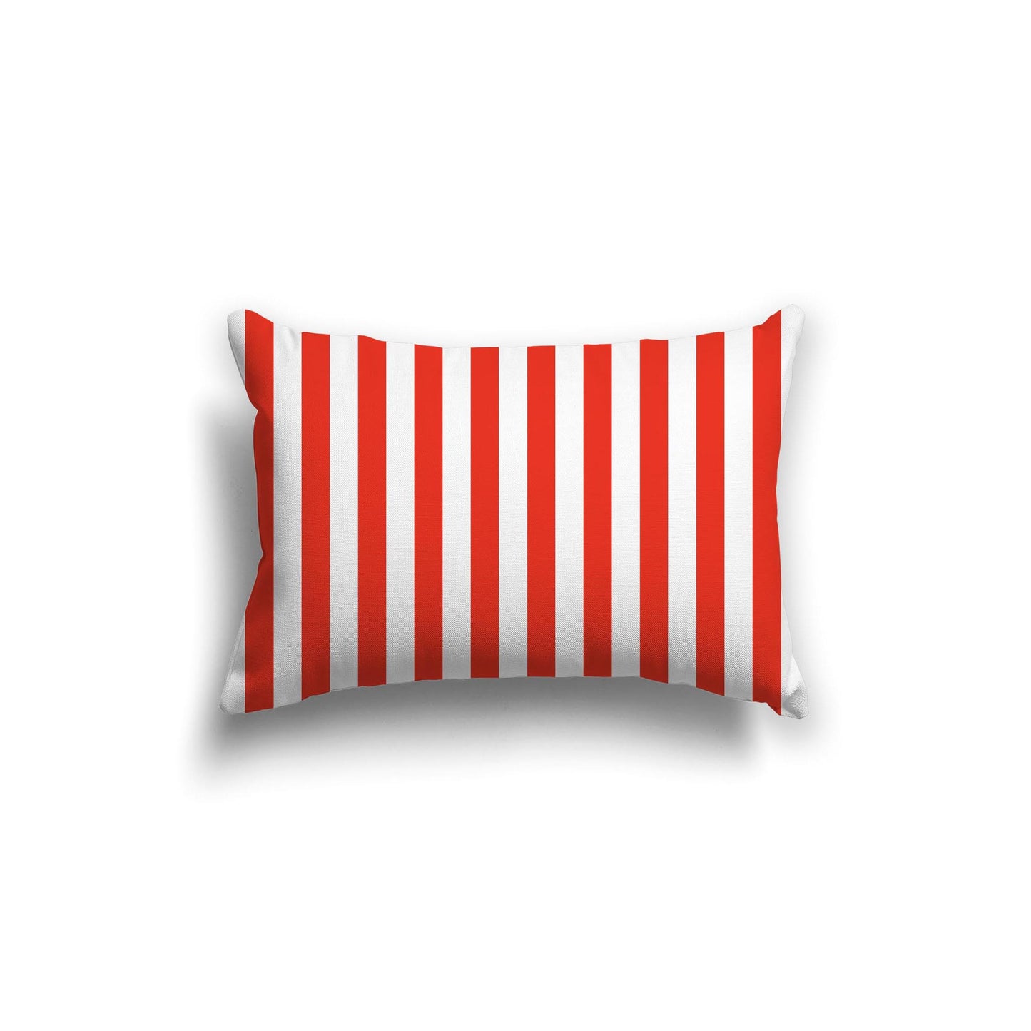 White Spun Polyester Throw Pillow with Red-Orange Bars on Front 20 x 14 inches / 51 x 36 cm