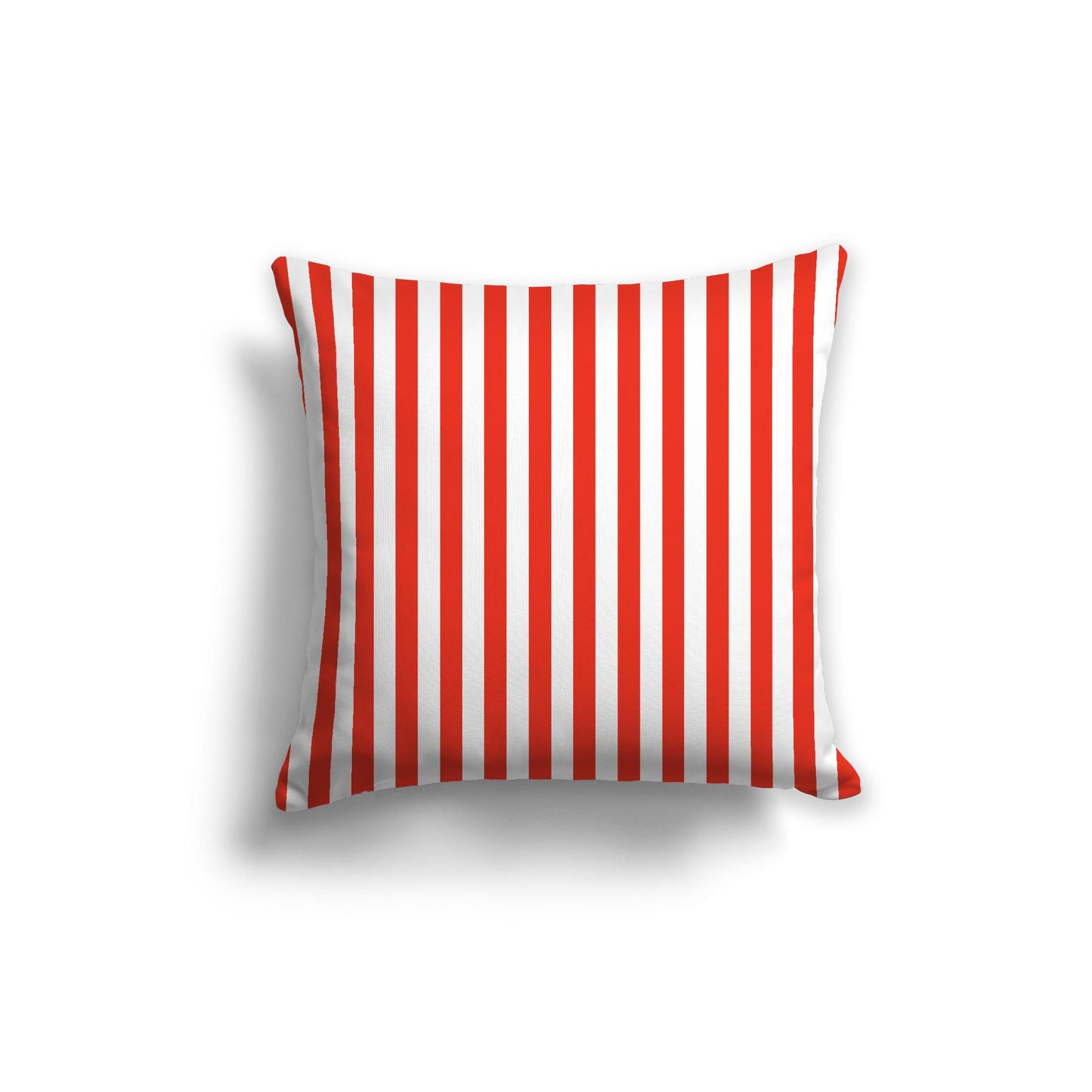 White Spun Polyester Throw Pillow with Red-Orange Bars on Front 26 x 26 inches / 66 x 66 cm