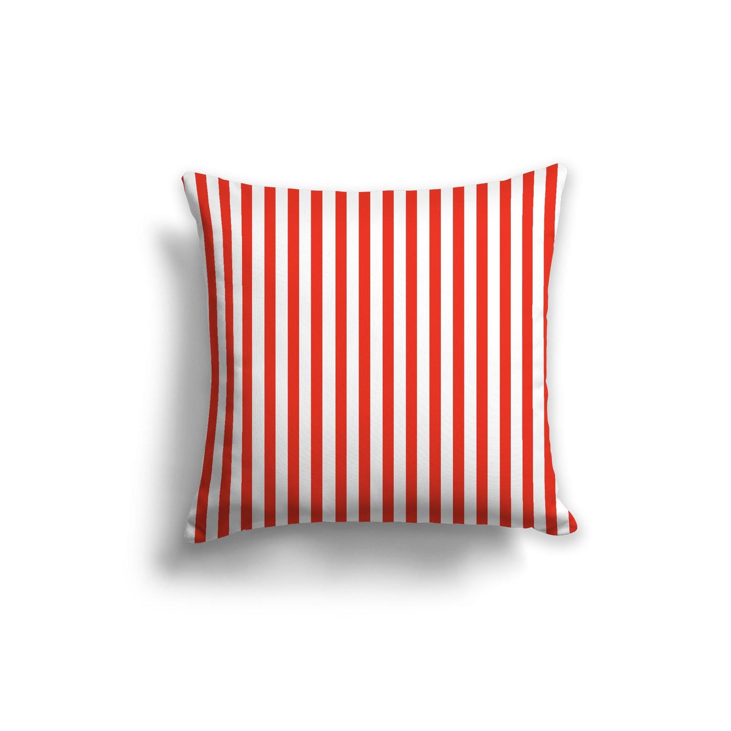 White Spun Polyester Throw Pillow with Thin Red-Orange Bars on Front 20 x 20 inches / 51 x 51 cm