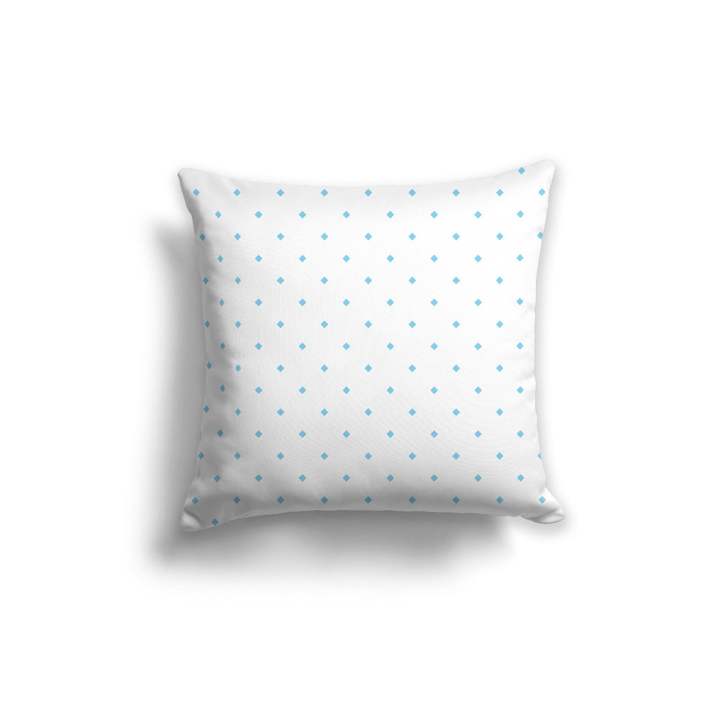 White Spun Polyester Throw Pillow with Light Blue Diamonds on Front 26 x 26 inches / 66 x 66 cm