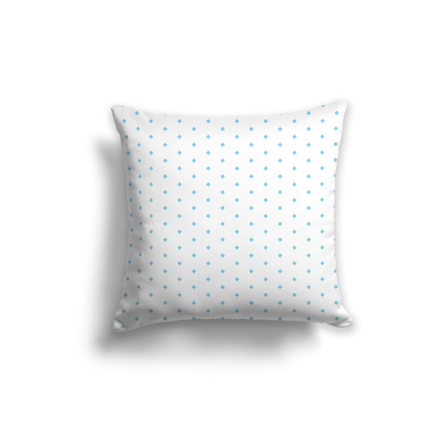 White Spun Polyester Throw Pillow with Fine Light Blue Diamonds on Front 20 x 20 inches / 51 x 51 cm