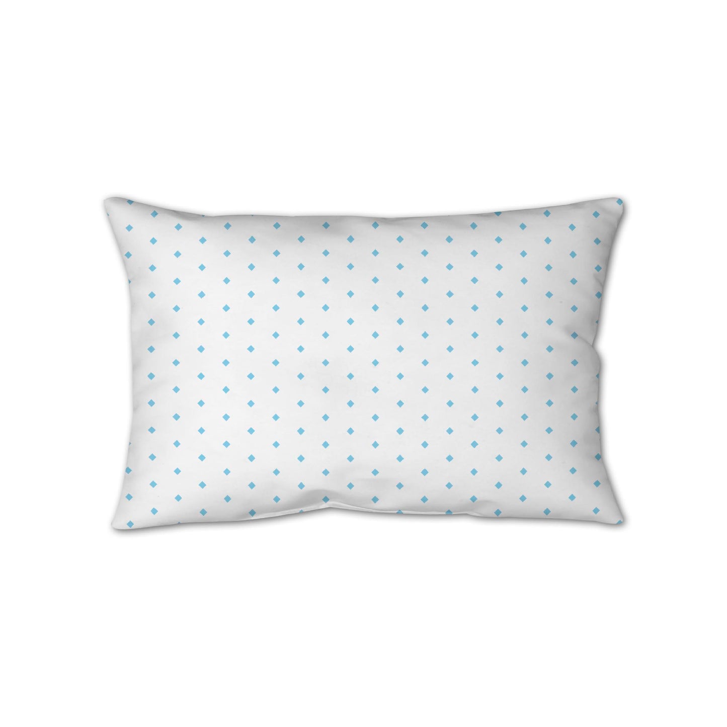 White Spun Polyester Throw Pillow with Fine Light Blue Diamonds on Front 25 x 18 inches / 63.5 x 66 cm