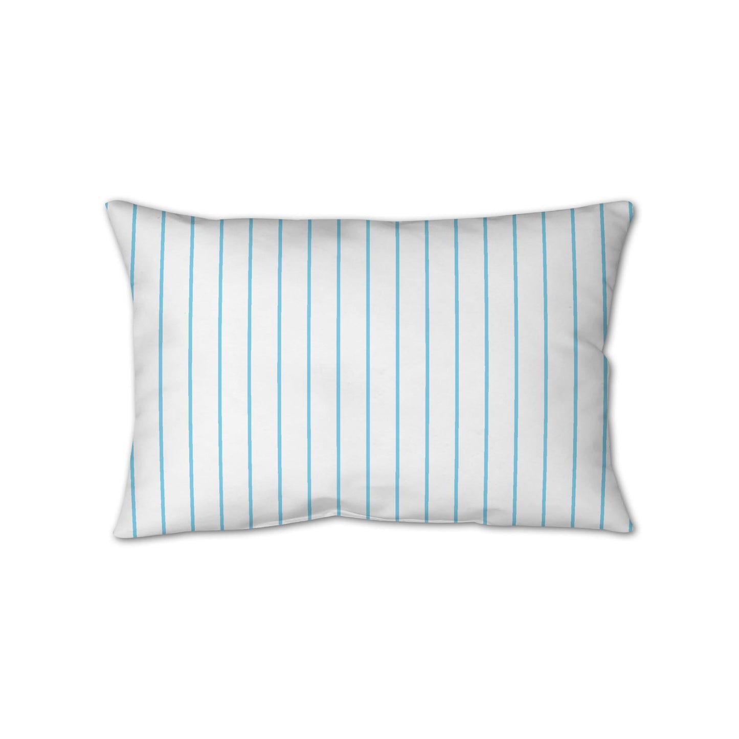 White Spun Polyester Throw Pillow with Fine Light Blue Stripes on Front 25 x 18 inches / 63.5 x 66 cm