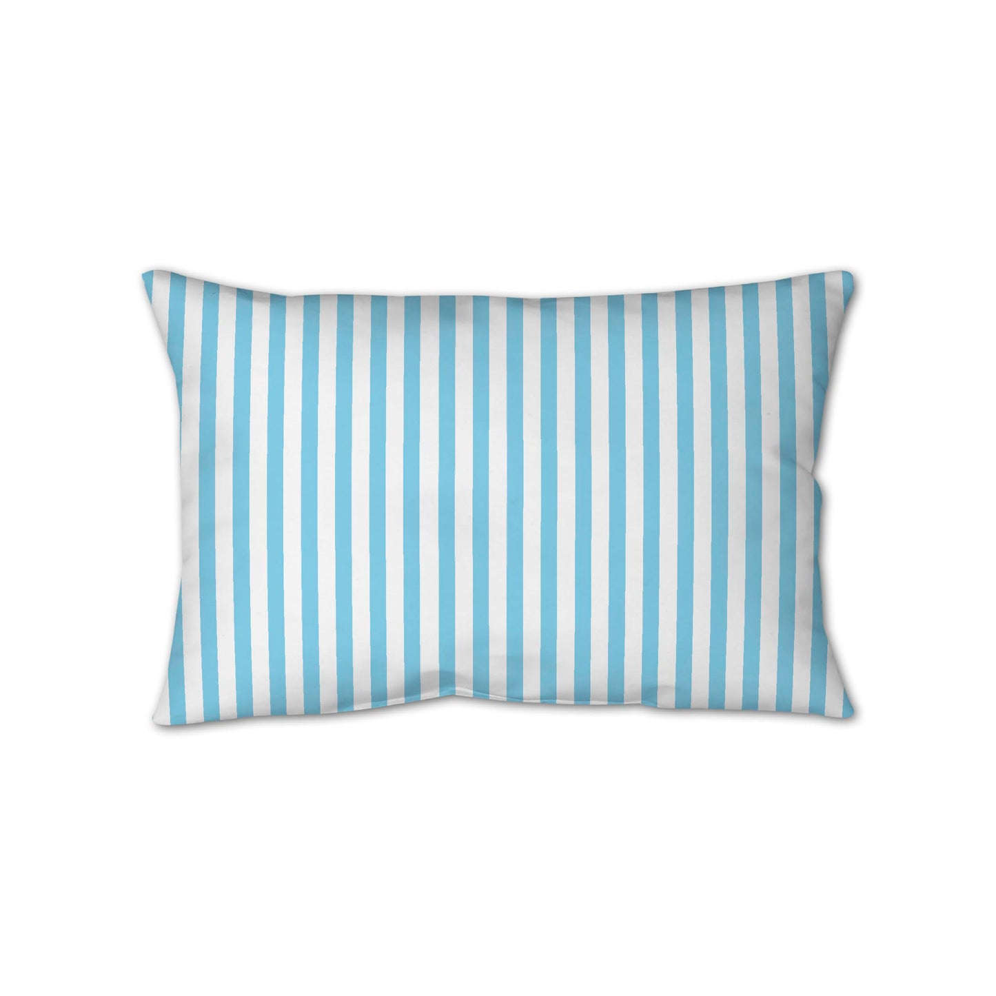 White Spun Polyester Throw Pillow with Thin Light Blue Bars on Front 25 x 18 inches / 63.5 x 66 cm