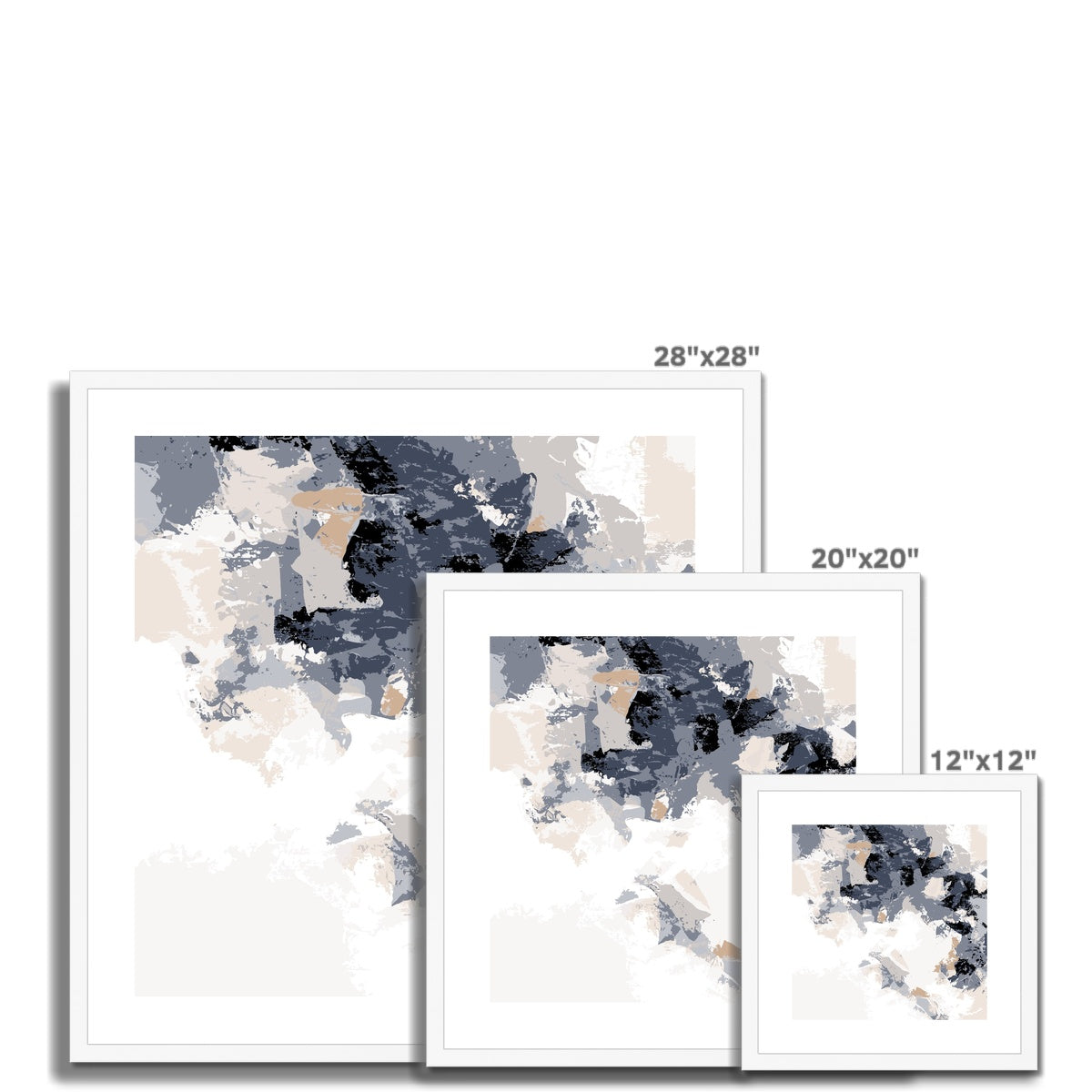 Framed Graphic Art Print, White Mat - 8x8 12x12 16x16 20x20 24x24 28x28 inches | FPS-1220-7693