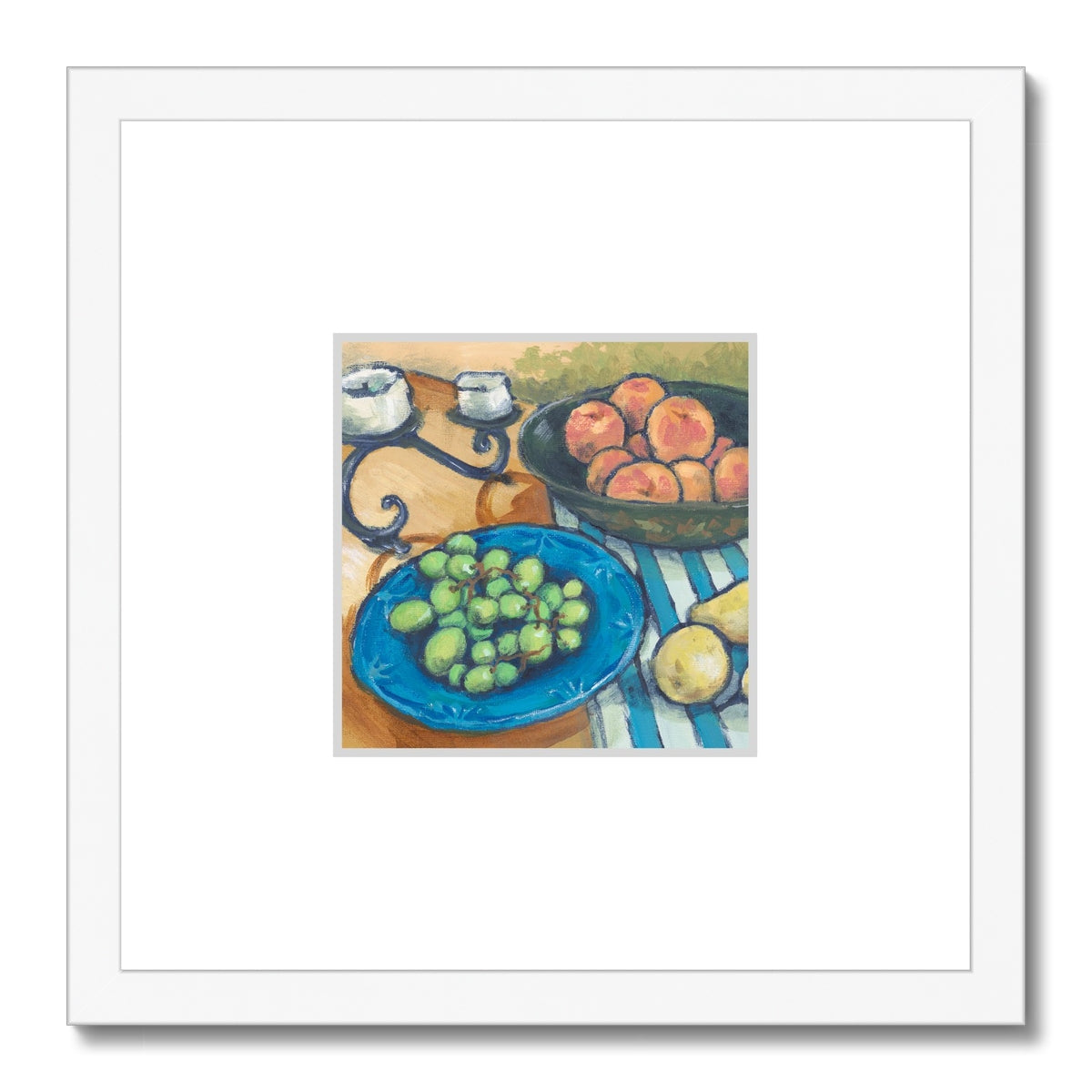 Framed Fine Art Print, Faux Mat - 12x12 inches | Still Life in Acrylic, FMS-1000-1103