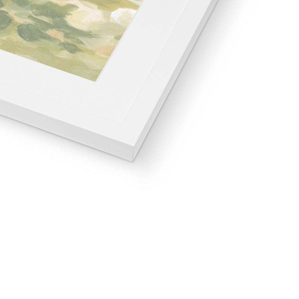 Framed Fine Art Print, White Mat - 6x8 8x12 12x16 12x18 inches | Hydrangeas & Zinnias in Acrylic, FPV-1030-002