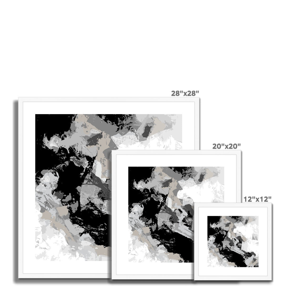 Framed Graphic Art Print, White Mat - 8x8 12x12 16x16 20x20 24x24 28x28 inches | FPS-1200-7690