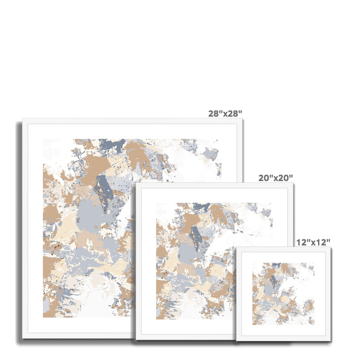 Framed Graphic Art Print, White Mat - 8x8 12x12 16x16 20x20 24x24 28x28 inches | FPS-1160-7695