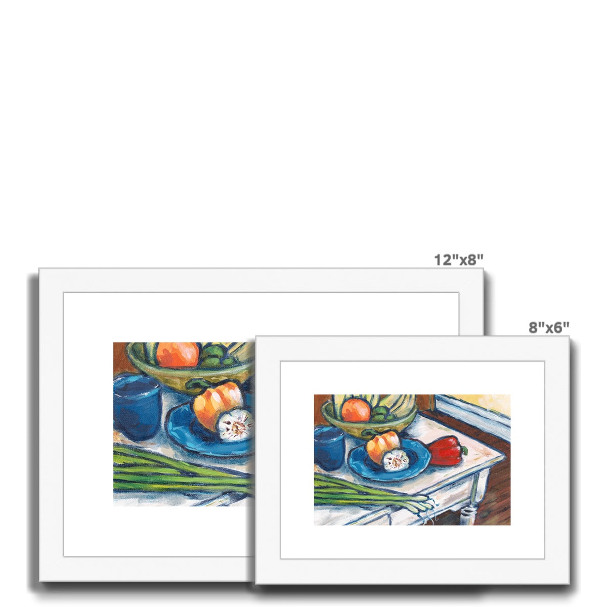 Framed Fine Art Print, White Mat - 8x6 10x8 12x8 inches | Still Life in Acrylic, FPH-1000-1101