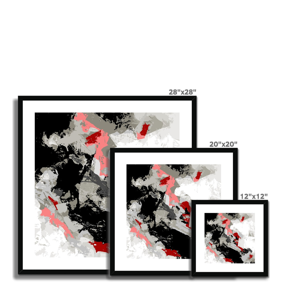 Framed Graphic Art Print, White Mat - 8x8 12x12 16x16 20x20 24x24 28x28 inches | FPS-1190-7690