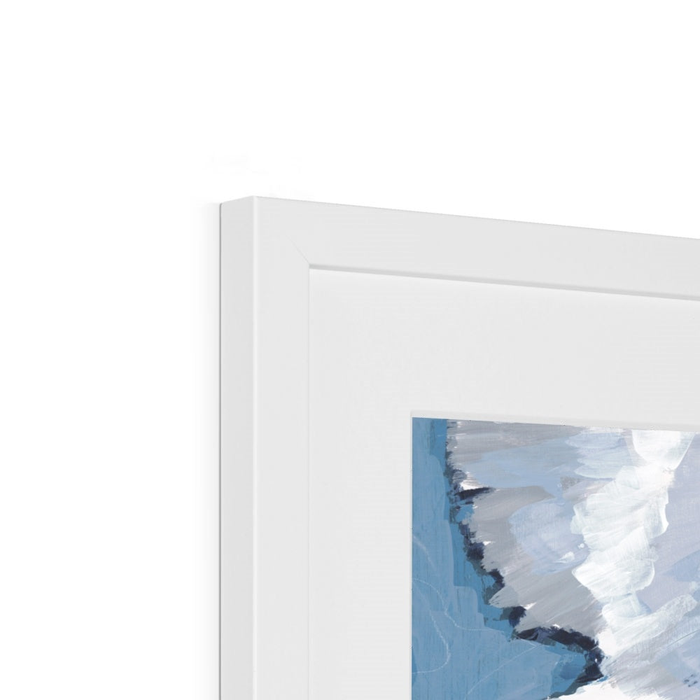 Framed Fine Art Print, White Mat - 8x8 12x12 16x16 20x20 24x24 28x28 36x36 inches | White Herons in Acrylic, FPS-1020-001