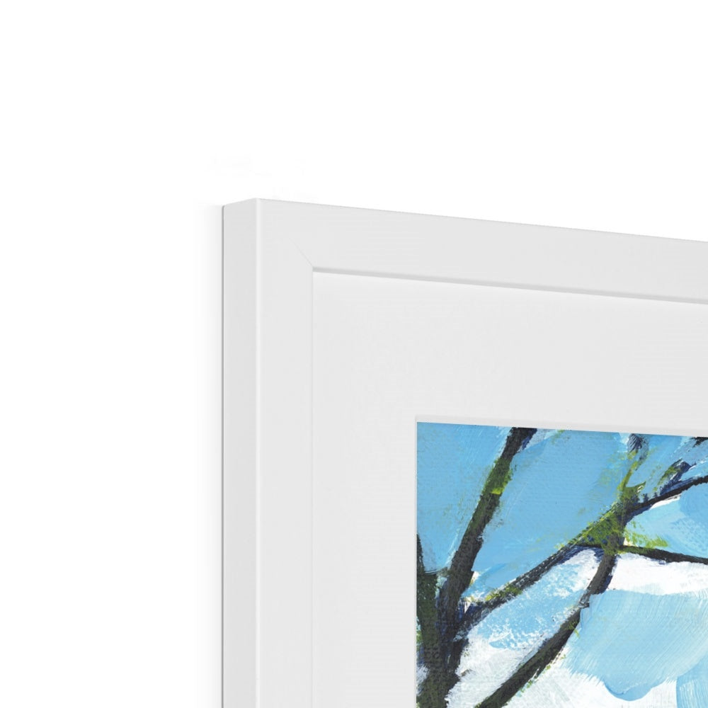 Framed Fine Art Print, White Mat - 8x8 12x12 16x16 20x20 inches | Lakeshore in Acrylic, FPS-1101