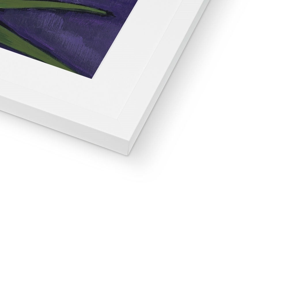 Framed Fine Art Print, White Mat - 8x12 12x16 12x18 inches | Red Tulips in Acrylic, FPV-1111-003