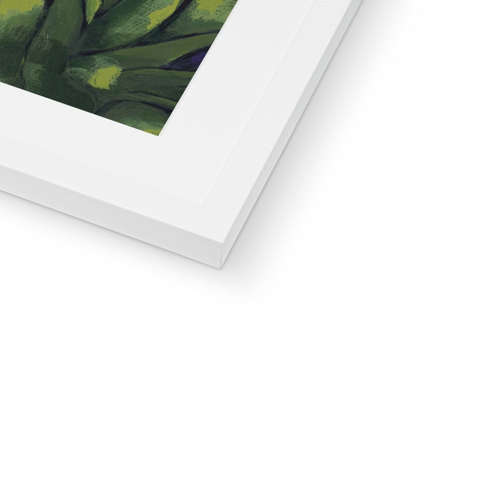 Framed Fine Art Print, White Mat - 8x12 12x16 12x18 inches | Red Tulips in Acrylic, FPV-1111-002