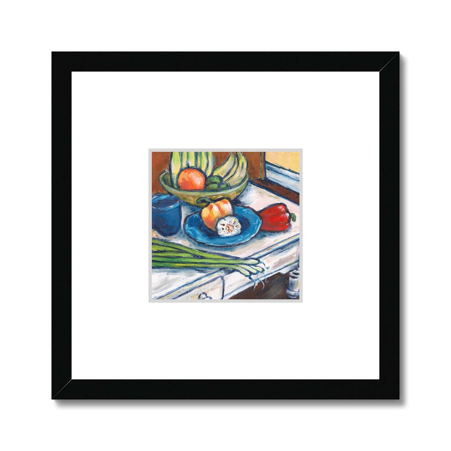 Framed Fine Art Print, Faux Mat - 12x12 inches | Still Life in Acrylic, FMS-1000-1101
