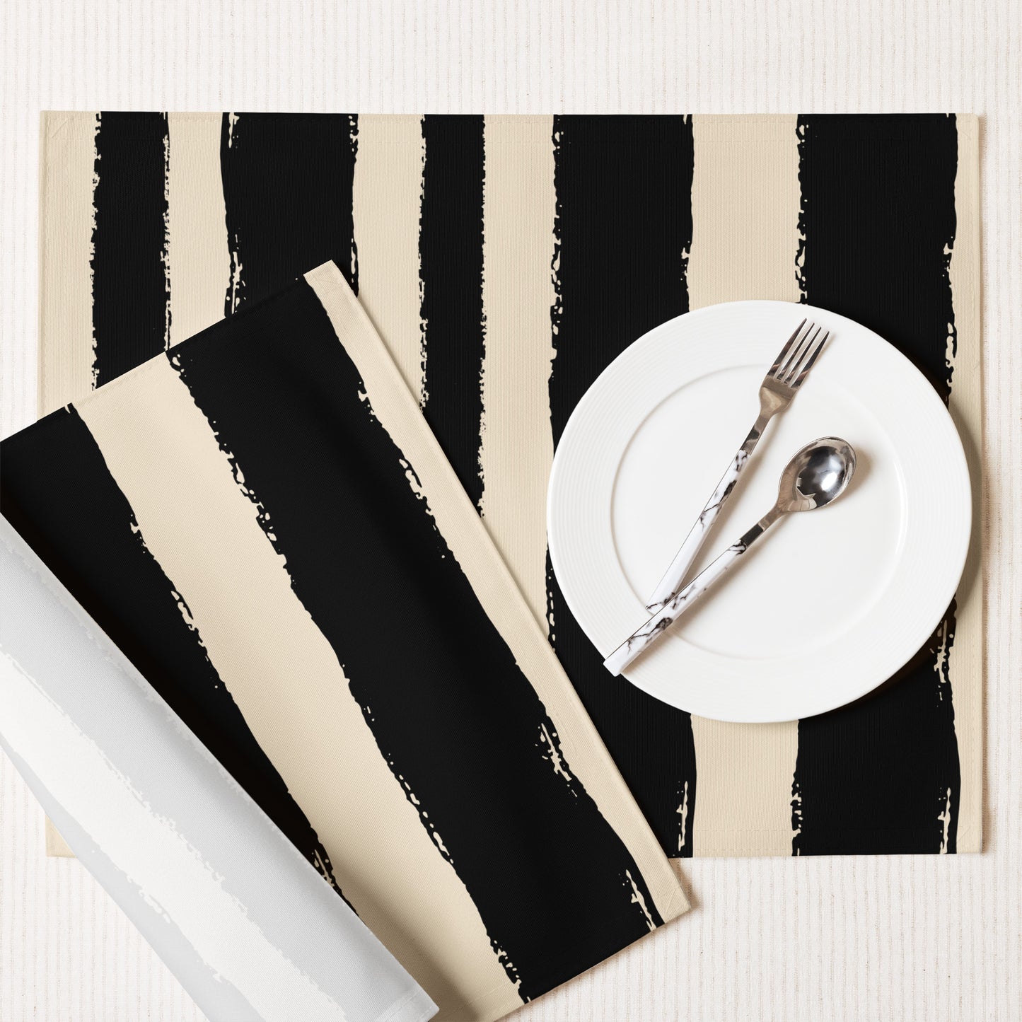 Placemat Set with Hand-painted Brush Stroke Print | PSBS-1015