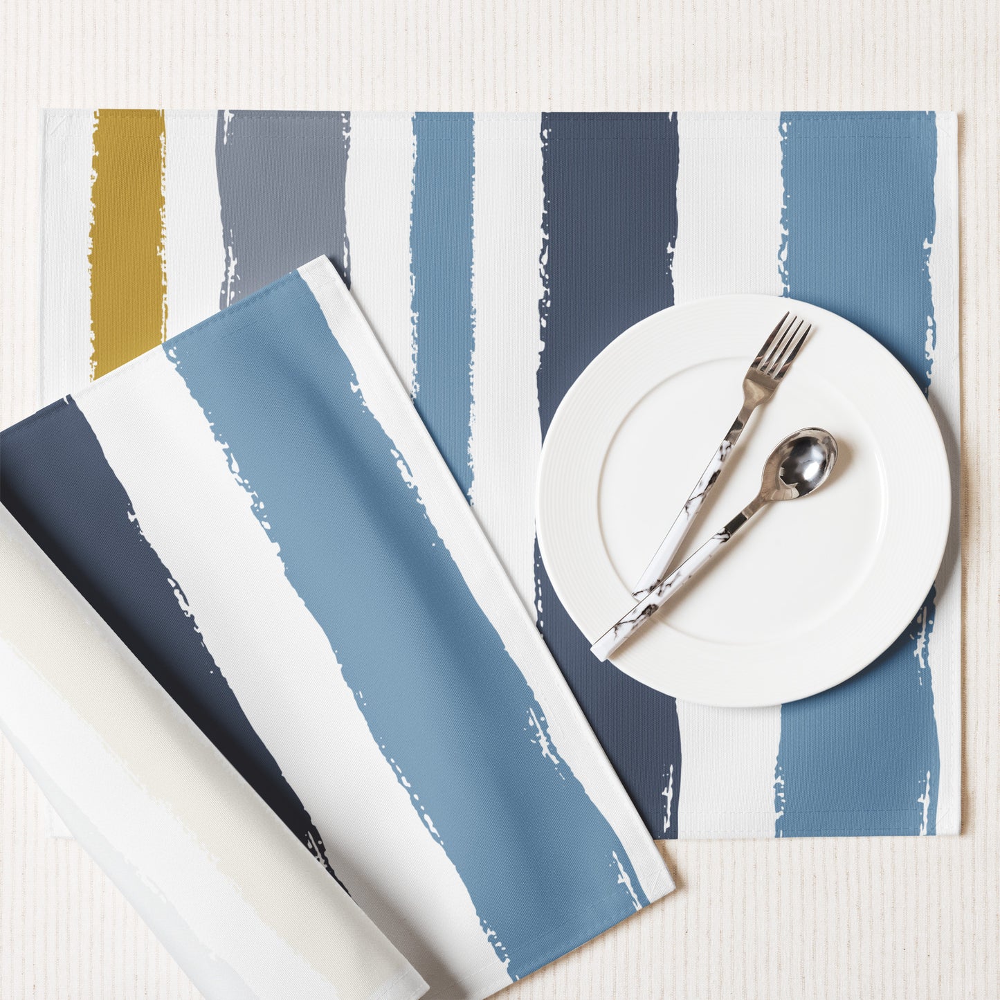 Placemat Set with Hand-painted Brush Stroke Print | PSBS-1020