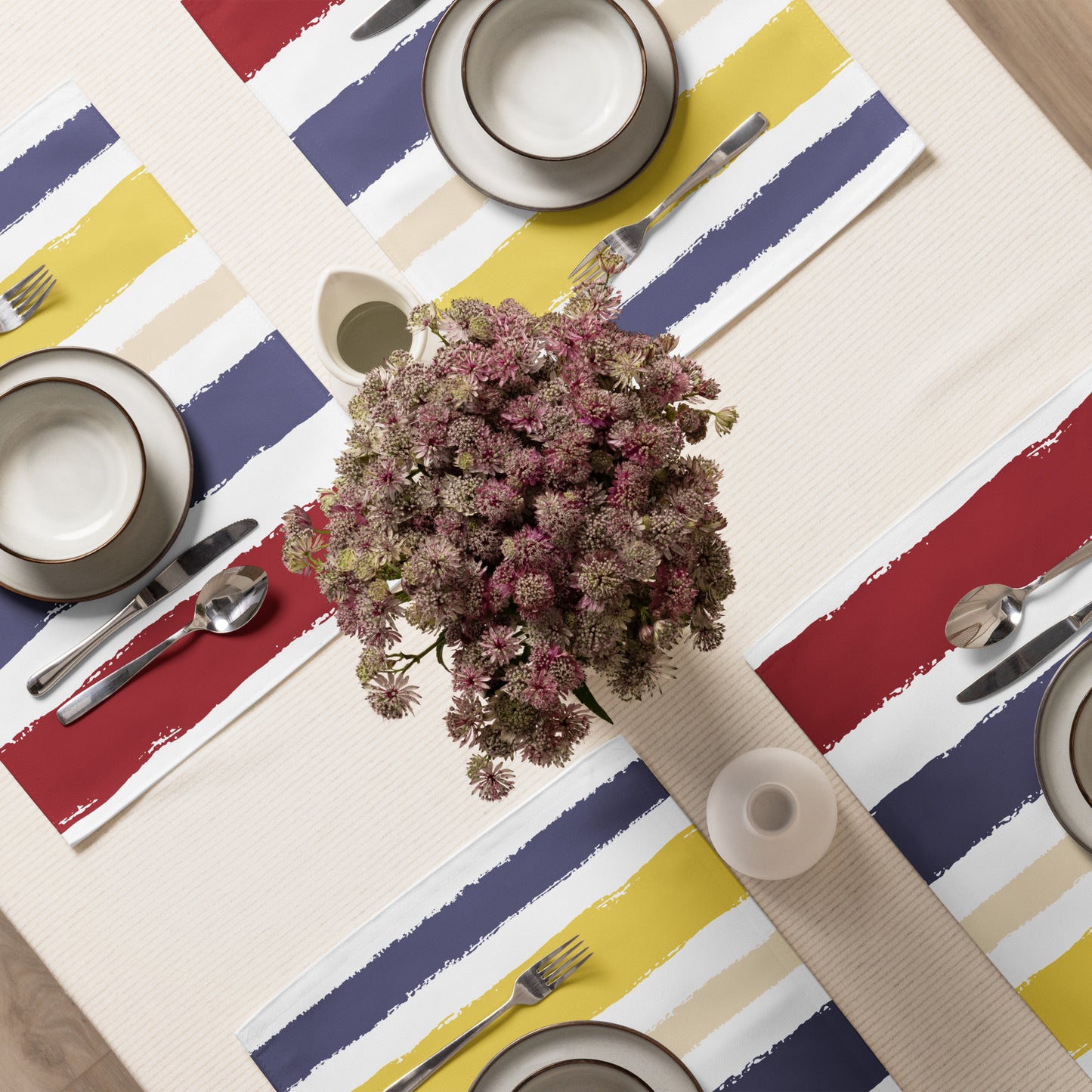 Placemat Set with Hand-painted Brush Stroke Print | PSBS-1030