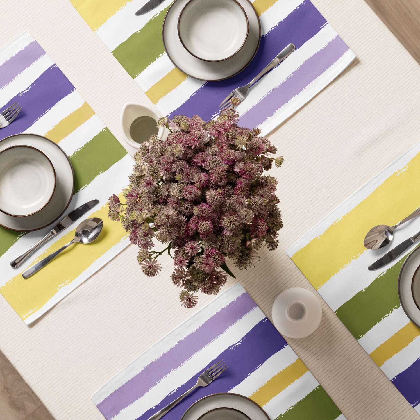 Placemat Set with Hand-painted Brush Stroke Print | PSBS-1040