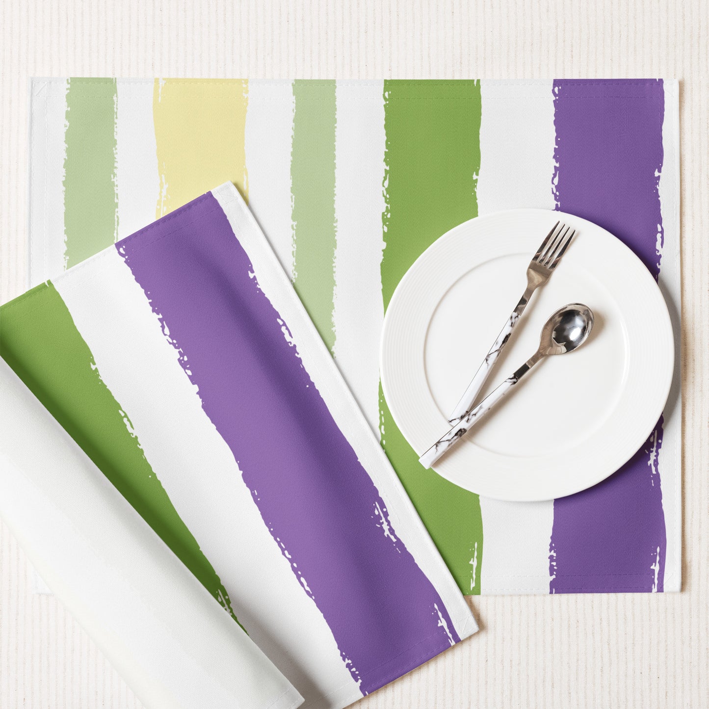Placemat Set with Hand-painted Brush Stroke Print | PSBS-1060