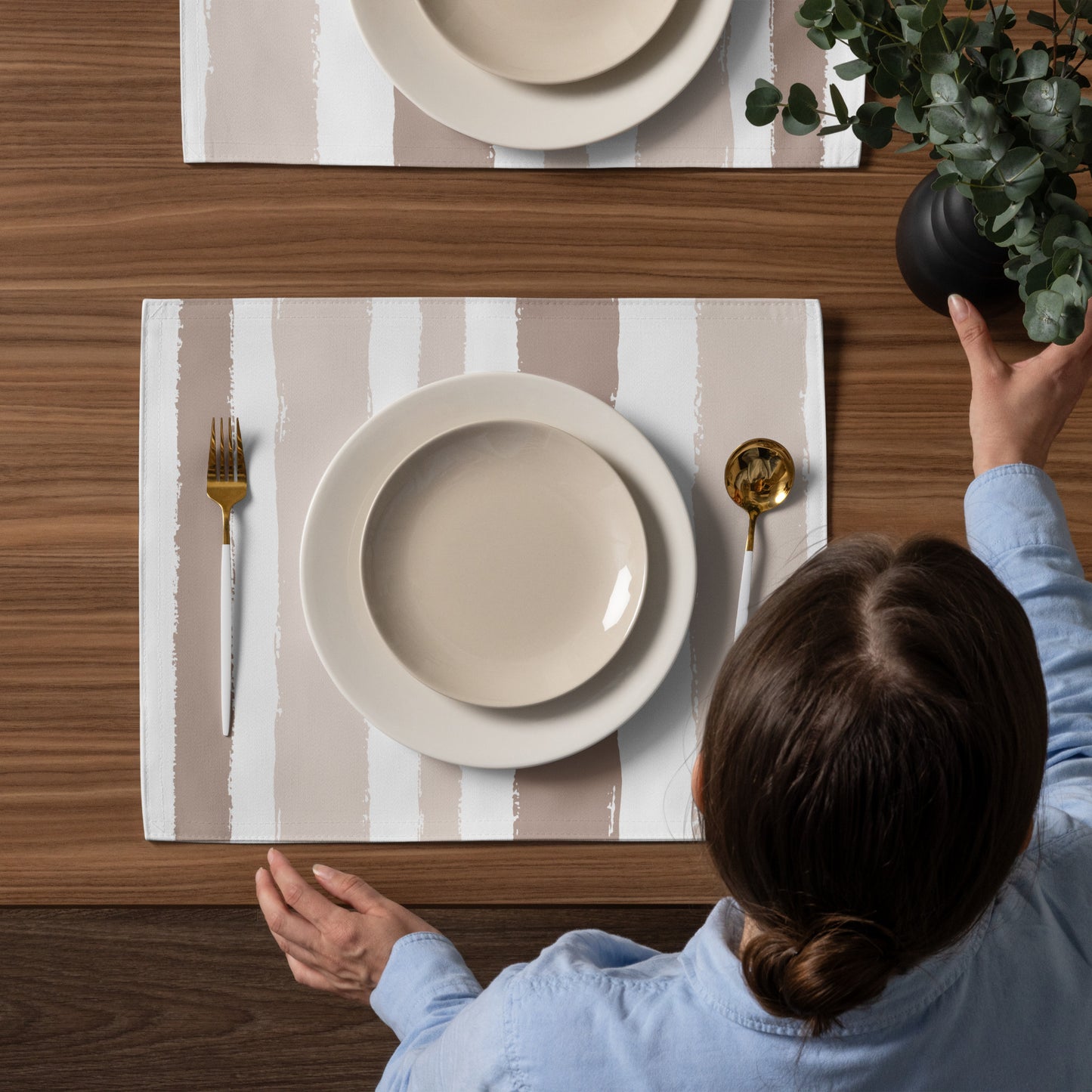 Placemat Set with Hand-painted Brush Stroke Print | PSBS-1132