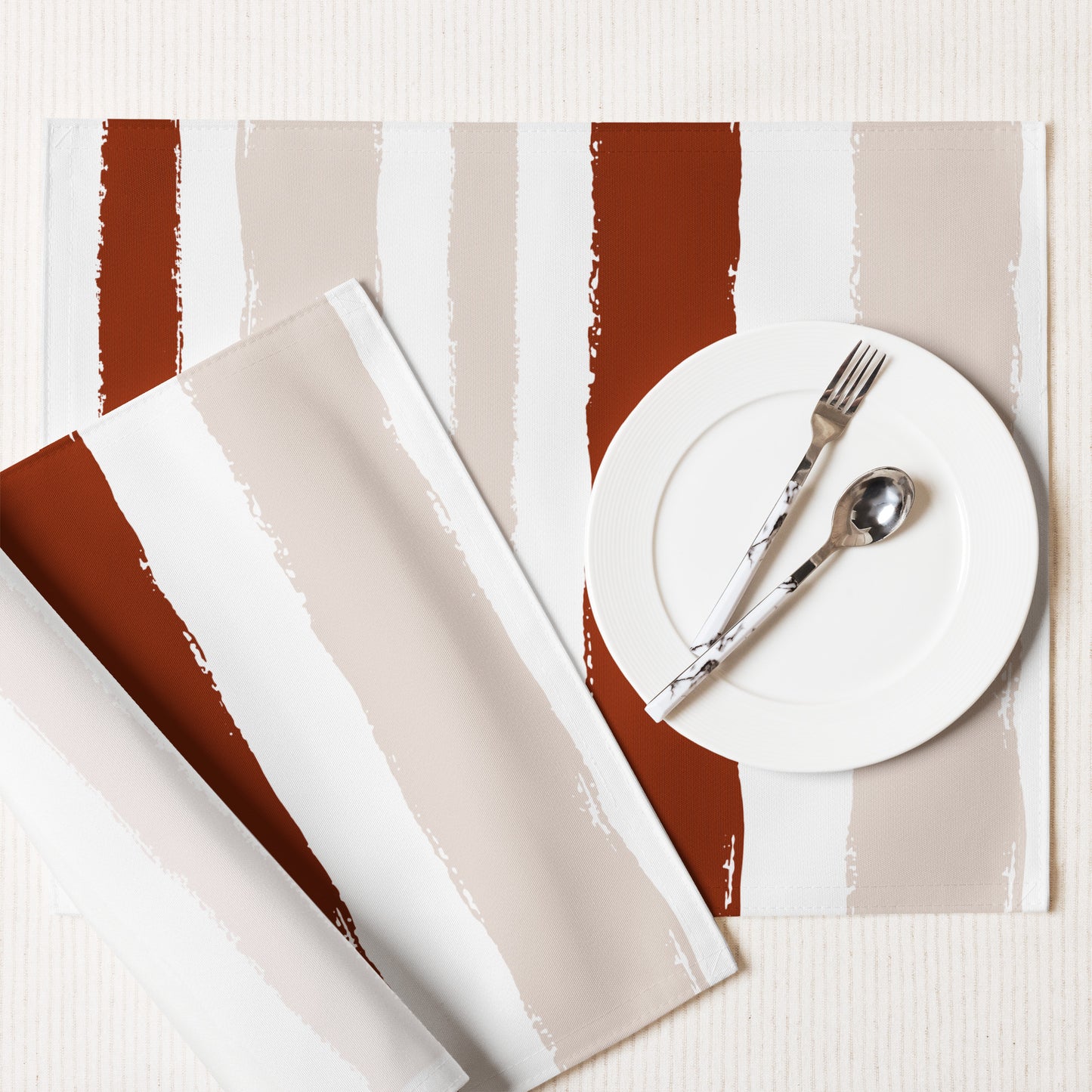 Multicolor Polyester Placemats with Hand-painted Brush Stroke Print — Set of 4 #PSBS-1134