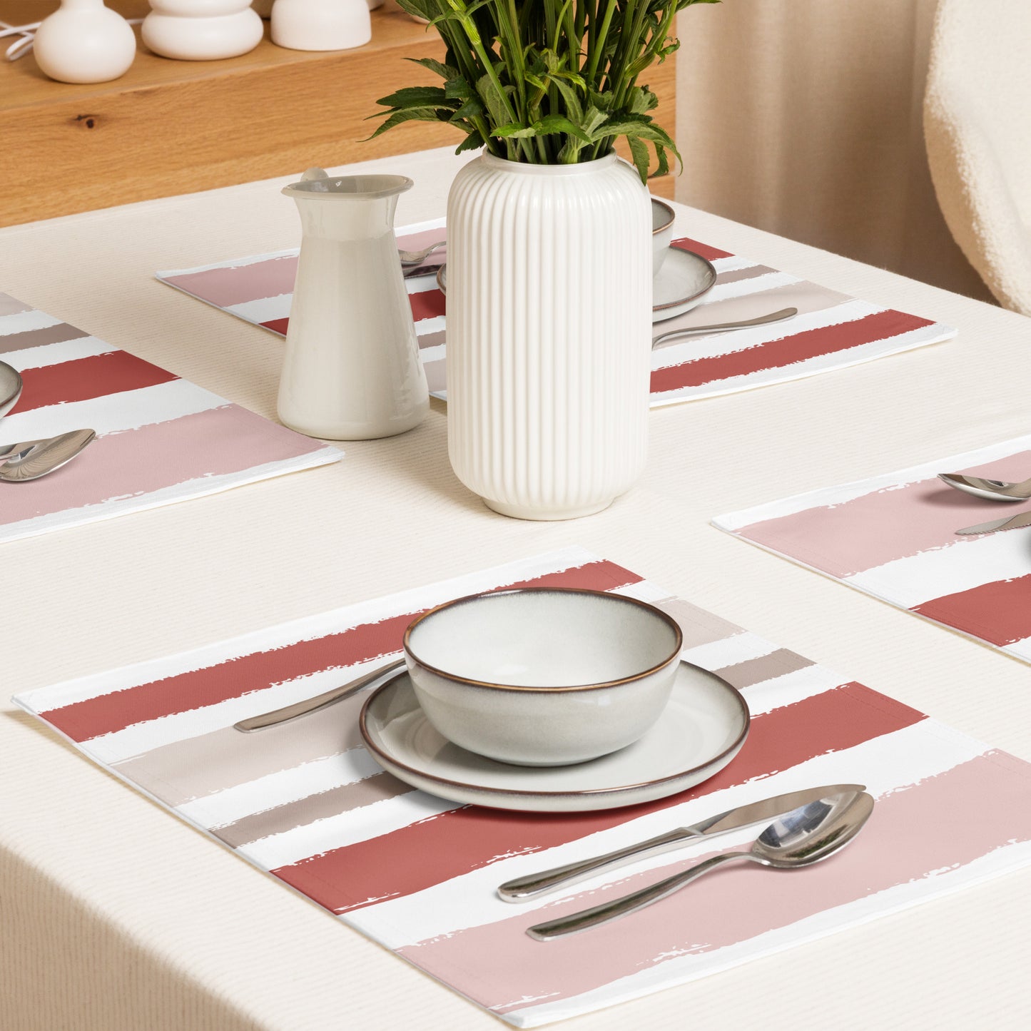 Placemat Set with Hand-painted Brush Stroke Print | PSBS-1137